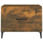 vidaXL Couchtisch mit Metallbeinen Räuchereiche 50x50x40 cm vidaXL Couchtisch mit Metallbeinen Räuchereiche 50x50x40 cm