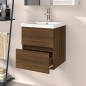 vidaXL Waschbeckenschrank Braun Eiche 41x38,5x45 cm Holzwerkstoff vidaXL Waschbeckenschrank Braun Eiche 41x38,5x45 cm Holzwerkstoff
