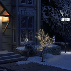 vidaXL Weihnachtsbaum 128 LEDs Warmweißes Licht Kirschblüten 120 cm