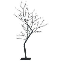 vidaXL Weihnachtsbaum 128 LEDs Warmweißes Licht Kirschblüten 120 cm