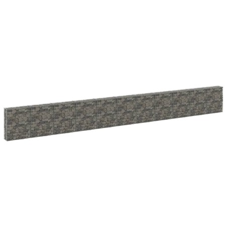 vidaXL Gabionenwand mit Abdeckung Verzinkter Stahl 900x30x100 cm