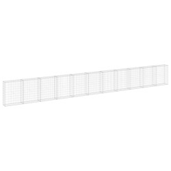 vidaXL Gabionenwand mit Abdeckung Verzinkter Stahl 900x30x100 cm
