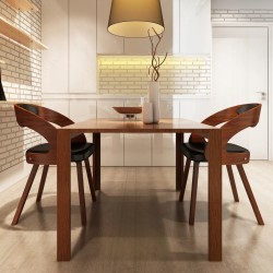 vidaXL Esszimmerstühle 2 Stk. Braun Kunstleder