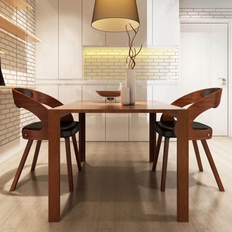 vidaXL Esszimmerstühle 2 Stk. Braun Kunstleder vidaXL Esszimmerstühle 2 Stk. Braun Kunstleder