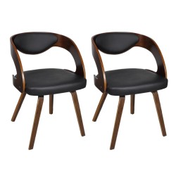 vidaXL Esszimmerstühle 2 Stk. Braun Kunstleder