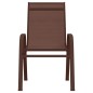 vidaXL Stapelbare Gartenstühle 2 Stk. Braun Textilene vidaXL Stapelbare Gartenstühle 2 Stk. Braun Textilene