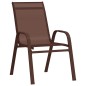 vidaXL Stapelbare Gartenstühle 2 Stk. Braun Textilene vidaXL Stapelbare Gartenstühle 2 Stk. Braun Textilene