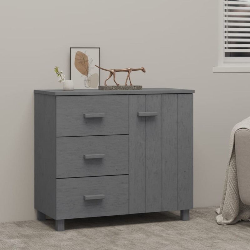 vidaXL Sideboard HAMAR Dunkelgrau 90x40x80 cm Massivholz Kiefer vidaXL Sideboard HAMAR Dunkelgrau 90x40x80 cm Massivholz Kiefer