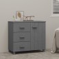 vidaXL Sideboard HAMAR Dunkelgrau 90x40x80 cm Massivholz Kiefer vidaXL Sideboard HAMAR Dunkelgrau 90x40x80 cm Massivholz Kiefer