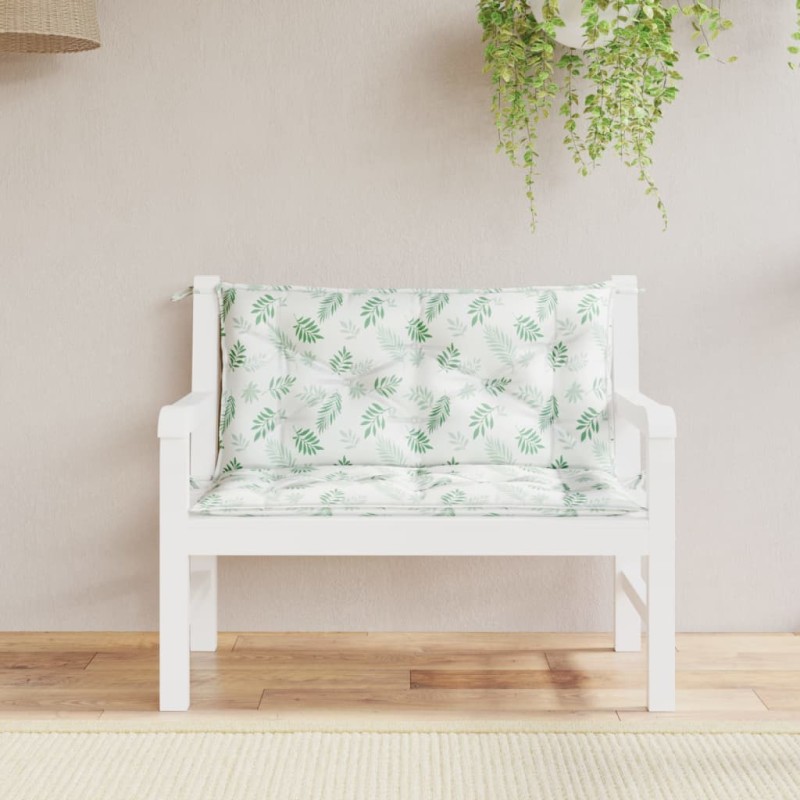 vidaXL Gartenbank-Auflagen 2 Stk. Blattmuster 100x50x7 cm Stoff vidaXL Gartenbank-Auflagen 2 Stk. Blattmuster 100x50x7 cm Stoff