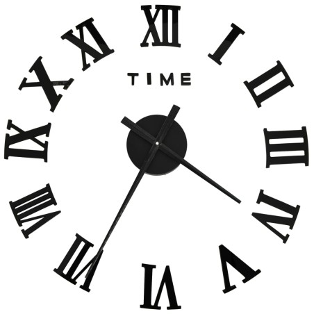 vidaXL 3D-Wanduhr Modernes Design Schwarz 100 cm XXL