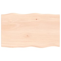 vidaXL Tischplatte 100x60x2 cm Massivholz Eiche Unbehandelt Baumkante