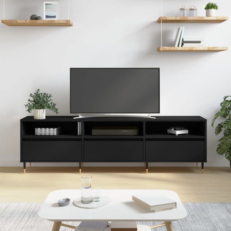 vidaXL TV-Schrank Schwarz 150x30x44,5 cm Holzwerkstoff vidaXL TV-Schrank Schwarz 150x30x44,5 cm Holzwerkstoff