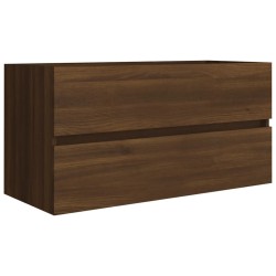 vidaXL Waschbeckenschrank Braun Eiche 90x38,5x45 cm Holzwerkstoff