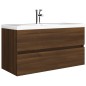 vidaXL Waschbeckenschrank Braun Eiche 90x38,5x45 cm Holzwerkstoff vidaXL Waschbeckenschrank Braun Eiche 90x38,5x45 cm Holzwerkstoff