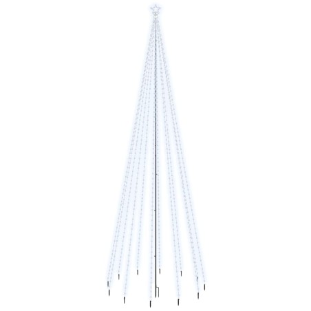 vidaXL Weihnachtsbaum mit Erdnägeln Kaltweiß 732 LEDs 500 cm