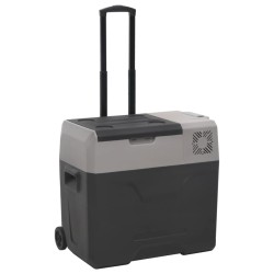 vidaXL Kühlbox mit Rollen und Griff Schwarz & Grau 40 L Polypropylen