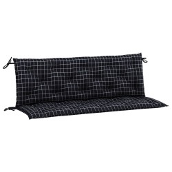 Gartenbank-Auflagen 2 Stk. Schwarz Karomuster 150x50x7 cm Stoff