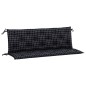Gartenbank-Auflagen 2 Stk. Schwarz Karomuster 150x50x7 cm Stoff Gartenbank-Auflagen 2 Stk. Schwarz Karomuster 150x50x7 cm Stoff