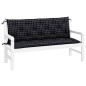 Gartenbank-Auflagen 2 Stk. Schwarz Karomuster 150x50x7 cm Stoff Gartenbank-Auflagen 2 Stk. Schwarz Karomuster 150x50x7 cm Stoff