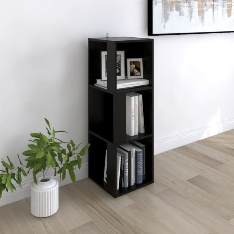 vidaXL Eckregal Schwarz 33x33x100 cm Holzwerkstoff vidaXL Eckregal Schwarz 33x33x100 cm Holzwerkstoff