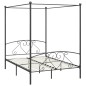 vidaXL Himmelbett-Gestell Grau Metall 140 x 200 cm vidaXL Himmelbett-Gestell Grau Metall 140 x 200 cm