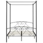 vidaXL Himmelbett-Gestell Grau Metall 140 x 200 cm vidaXL Himmelbett-Gestell Grau Metall 140 x 200 cm