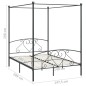 vidaXL Himmelbett-Gestell Grau Metall 140 x 200 cm vidaXL Himmelbett-Gestell Grau Metall 140 x 200 cm