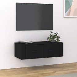 vidaXL TV-Wandschrank Schwarz 80x36x25 cm Holzwerkstoff