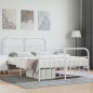 vidaXL Bettgestell mit Kopf- und Fußteil Metall Weiß 140x190 cm vidaXL Bettgestell mit Kopf- und Fußteil Metall Weiß 140x190 cm