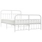 vidaXL Bettgestell mit Kopf- und Fußteil Metall Weiß 140x190 cm vidaXL Bettgestell mit Kopf- und Fußteil Metall Weiß 140x190 cm