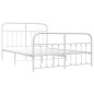 vidaXL Bettgestell mit Kopf- und Fußteil Metall Weiß 140x190 cm vidaXL Bettgestell mit Kopf- und Fußteil Metall Weiß 140x190 cm