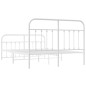 vidaXL Bettgestell mit Kopf- und Fußteil Metall Weiß 140x190 cm vidaXL Bettgestell mit Kopf- und Fußteil Metall Weiß 140x190 cm