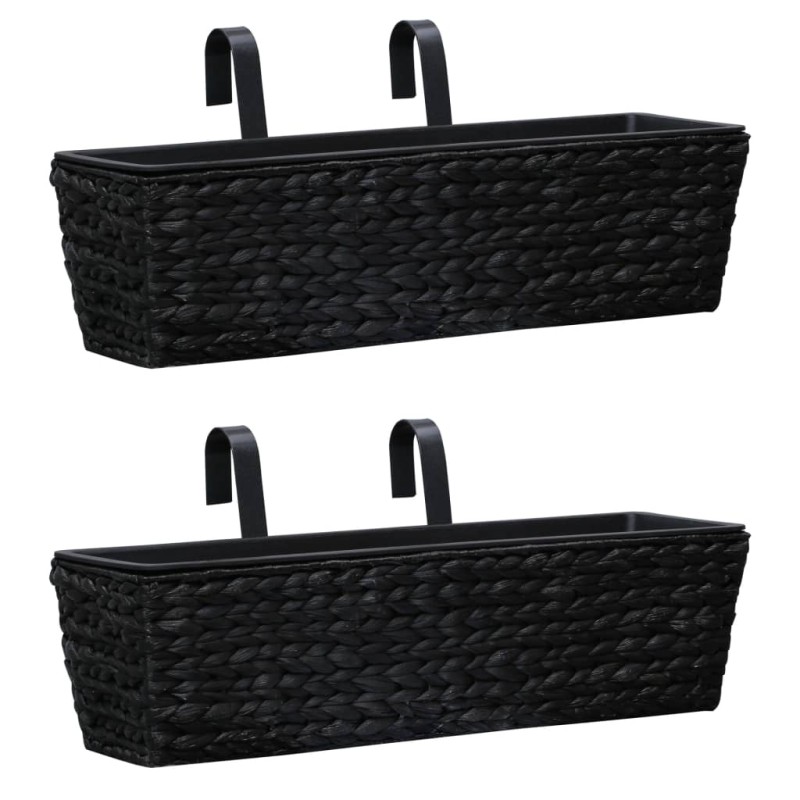 vidaXL Blumenkasten 2 Stk. Wasserhyazinthe Schwarz vidaXL Blumenkasten 2 Stk. Wasserhyazinthe Schwarz