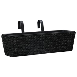 vidaXL Blumenkasten 2 Stk. Wasserhyazinthe Schwarz 