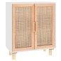 vidaXL Sideboard Weiß 60x30x70 cm Massivholz Kiefer und Natur-Rattan vidaXL Sideboard Weiß 60x30x70 cm Massivholz Kiefer und Natur-Rattan