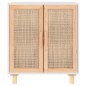 vidaXL Sideboard Weiß 60x30x70 cm Massivholz Kiefer und Natur-Rattan vidaXL Sideboard Weiß 60x30x70 cm Massivholz Kiefer und Natur-Rattan