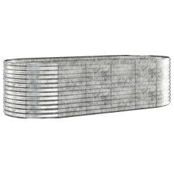 vidaXL Hochbeet Pulverbeschichteter Stahl 249x100x68 cm Silbern