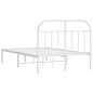 vidaXL Bettgestell mit Kopfteil Metall Weiß 120x200 cm vidaXL Bettgestell mit Kopfteil Metall Weiß 120x200 cm