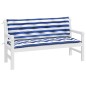 Gartenbank-Auflagen 2 Stk. Blau&Weiß Gestreift 150x50x7cm Stoff Gartenbank-Auflagen 2 Stk. Blau&Weiß Gestreift 150x50x7cm Stoff
