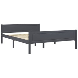 vidaXL Massivholzbett Kiefer Grau 120x200 cm 