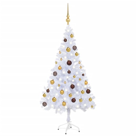 vidaXL Künstlicher Weihnachtsbaum mit LEDs & Kugeln 120 cm 230 Zweige