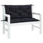 Gartenbank-Auflagen 2 Stk. Schwarz Karomuster 100x50x7 cm Stoff Gartenbank-Auflagen 2 Stk. Schwarz Karomuster 100x50x7 cm Stoff