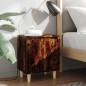 vidaXL Nachttisch mit Massivholz-Beinen Räuchereiche 40x30x50 cm vidaXL Nachttisch mit Massivholz-Beinen Räuchereiche 40x30x50 cm