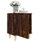 vidaXL Nachttisch mit Massivholz-Beinen Räuchereiche 40x30x50 cm vidaXL Nachttisch mit Massivholz-Beinen Räuchereiche 40x30x50 cm