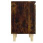 vidaXL Nachttisch mit Massivholz-Beinen Räuchereiche 40x30x50 cm vidaXL Nachttisch mit Massivholz-Beinen Räuchereiche 40x30x50 cm