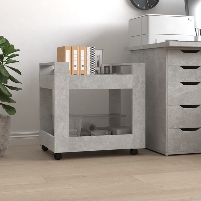 vidaXL Bürowagen Betongrau 60x45x60 cm Holzwerkstoff vidaXL Bürowagen Betongrau 60x45x60 cm Holzwerkstoff