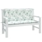 Gartenbank-Auflagen 2 Stk. Blattmuster 120x50x7 cm Stoff Gartenbank-Auflagen 2 Stk. Blattmuster 120x50x7 cm Stoff