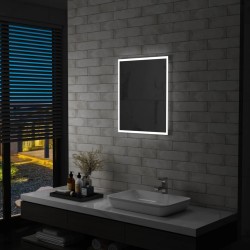 vidaXL Badezimmer-Wandspiegel mit LEDs 50x60 cm
