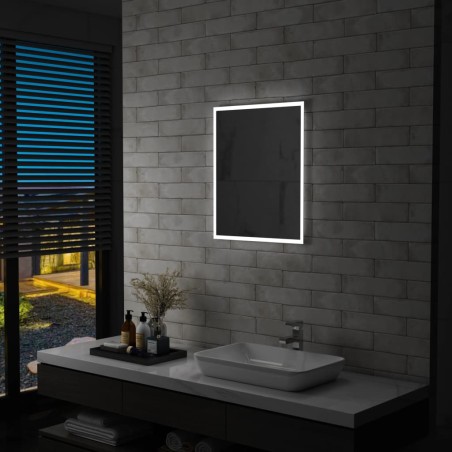 vidaXL Badezimmer-Wandspiegel mit LEDs 50x60 cm